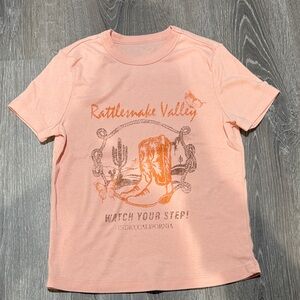 Mighty Fine Girls "Rattlesnake Valley" Western Graphic Tee - Peach - Size 12